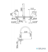 MEDIDAS BATERIA AMERICANA LAVABO HERA BRUMA